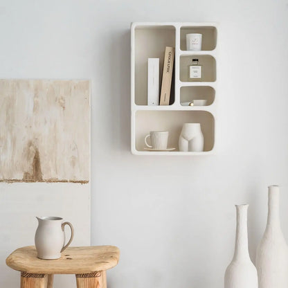 Floating Wall Shelf with 5 Compartments