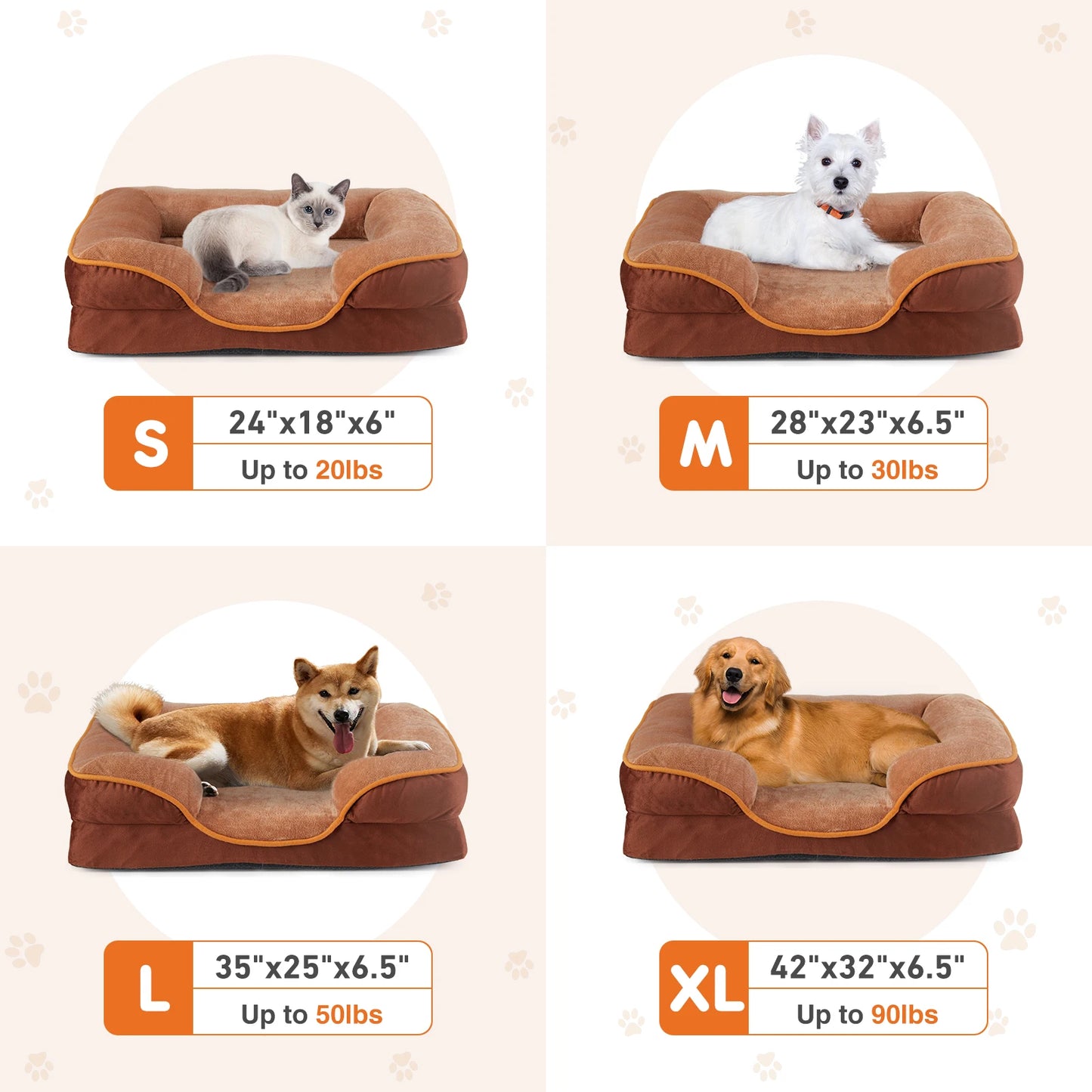 Memory Foam Pet Bed for Small Dogs & Cats