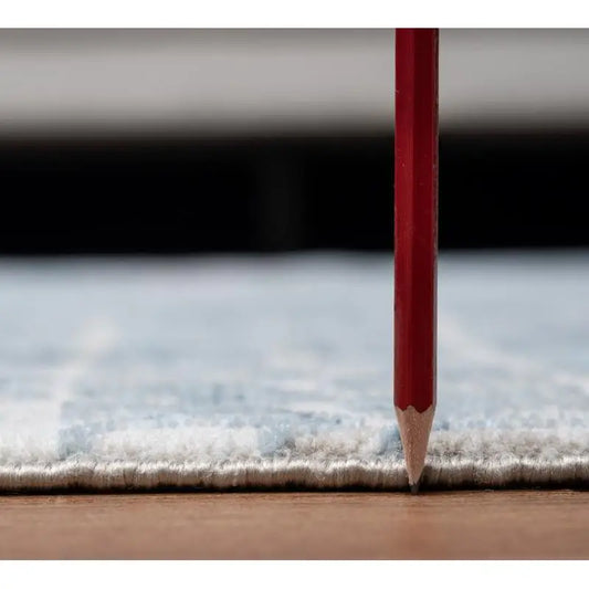 Plush Blue stripped Area Rug