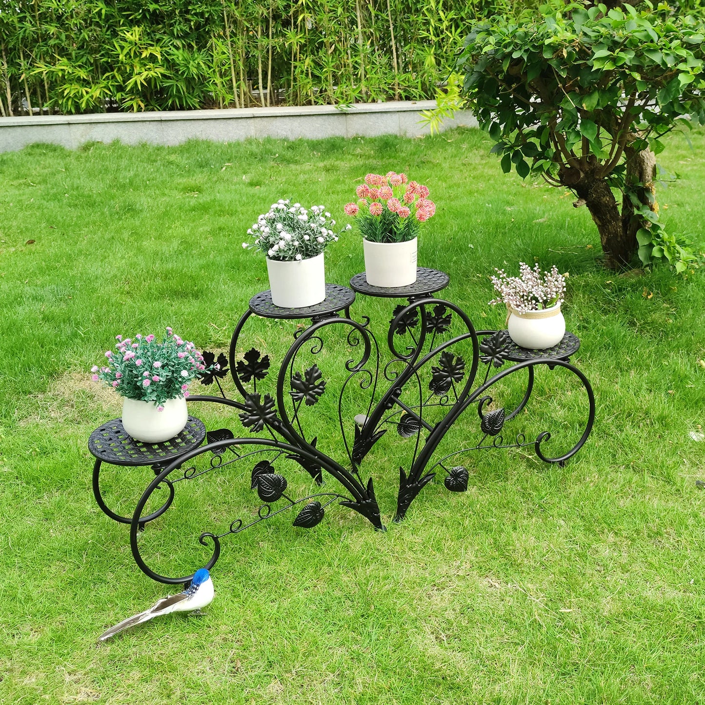 Rustproof 4 Potted Flower Display Stand