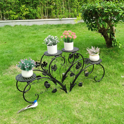 Rustproof 4 Potted Flower Display Stand