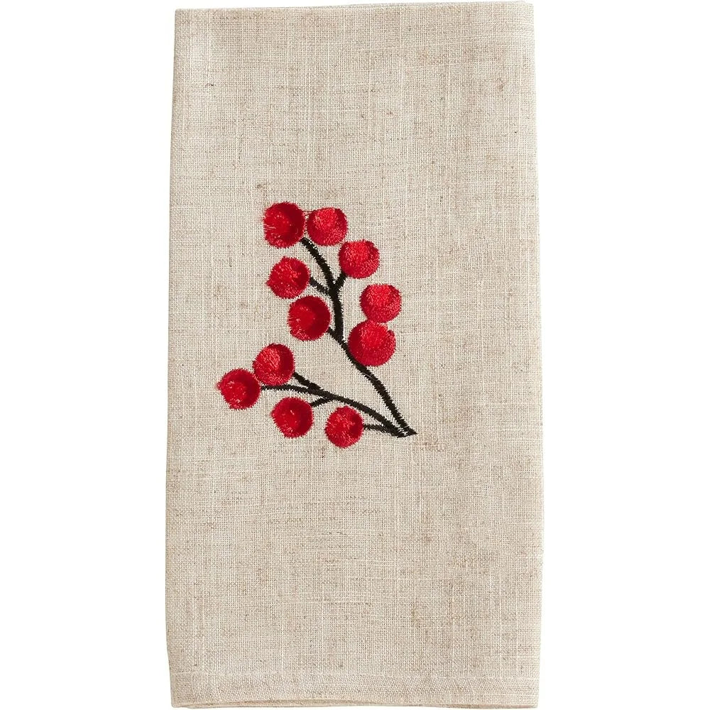 Embroidered Berry Design Placemat and Napkin set for 8
