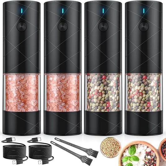 4Pack Electric Salt and Pepper Grinder Set