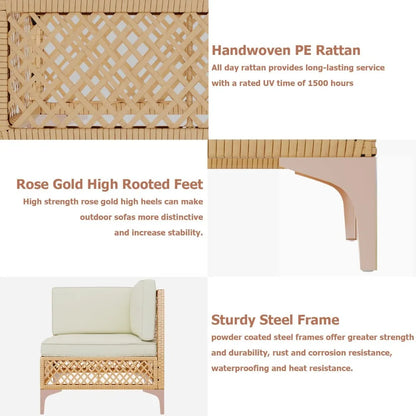 3 pcs-Outdoor Wicker Patio Set