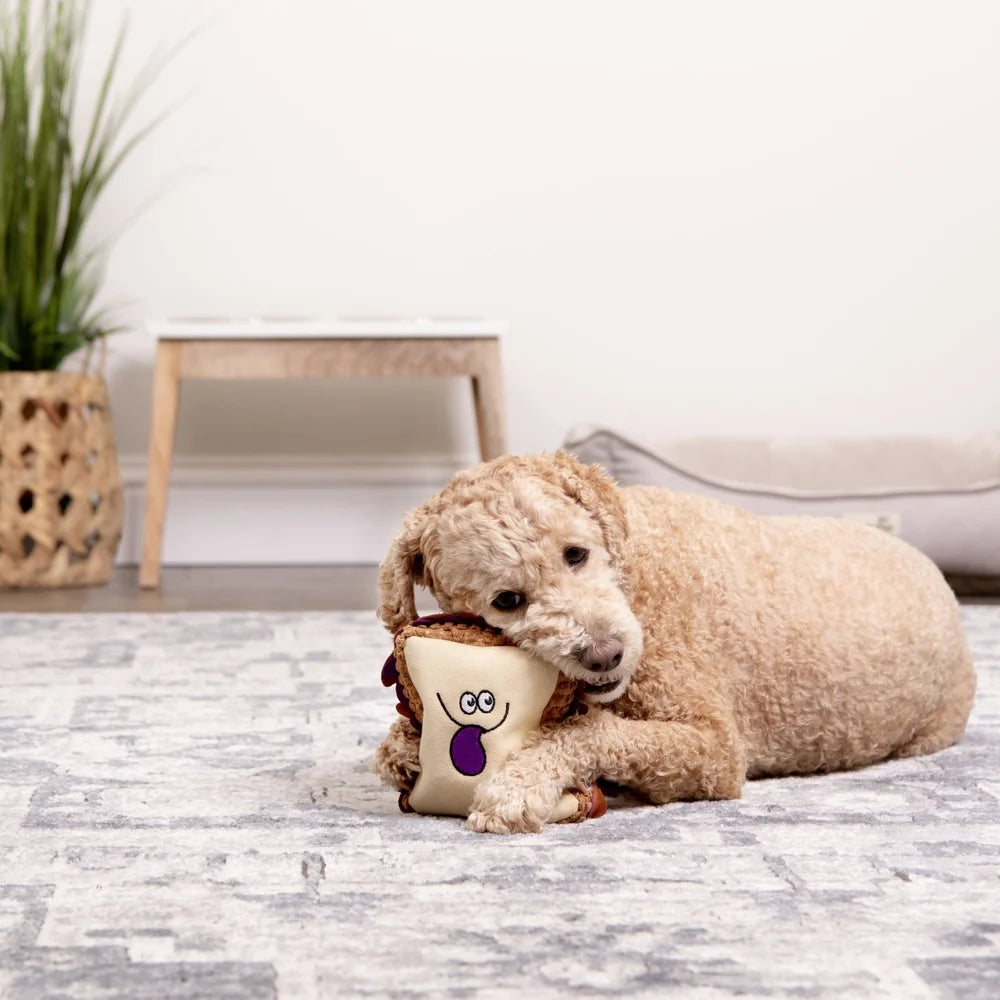 PB&J Plush Squeaker Dog Toy