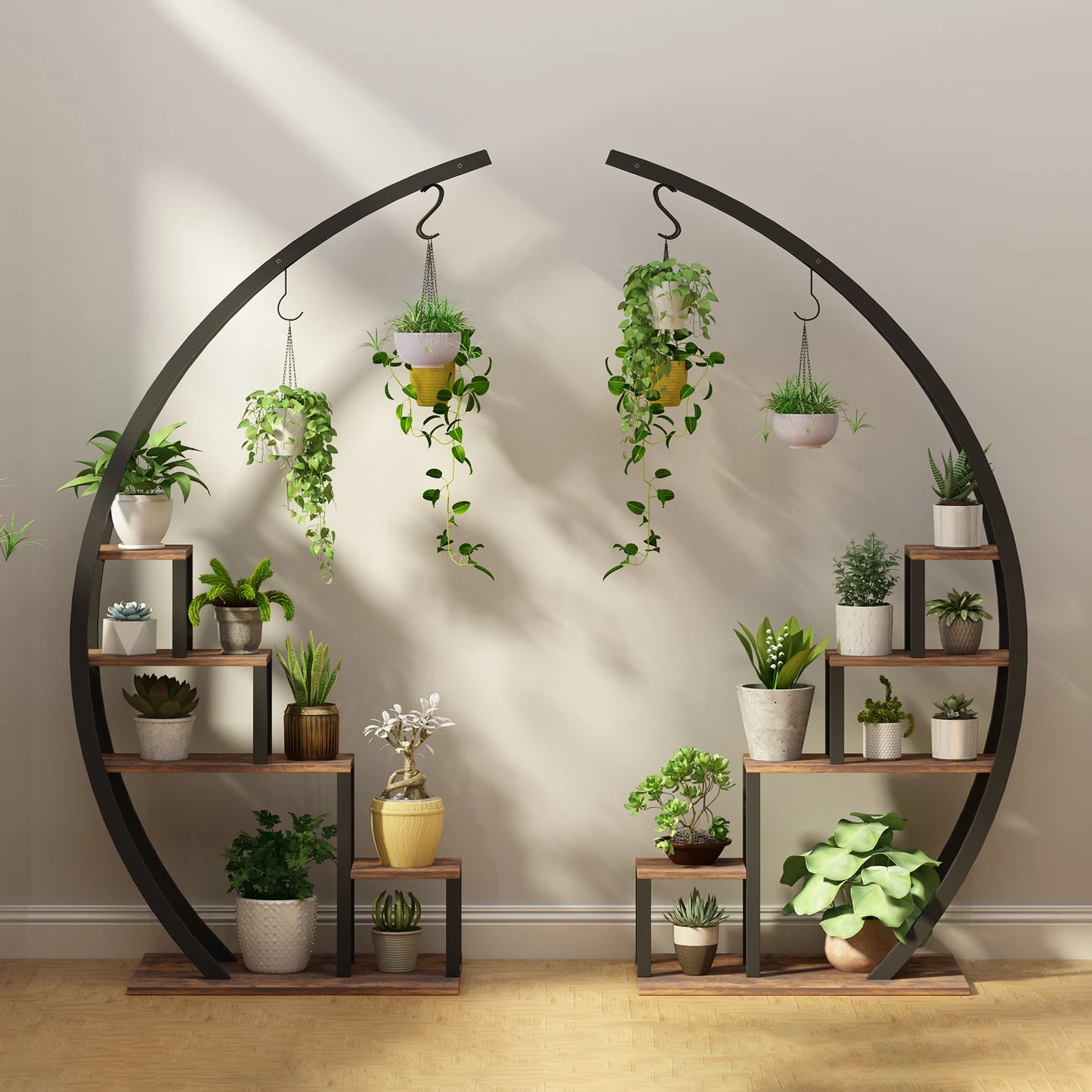 5 Tier Half Moon Flower Plant Stand-2 Pack