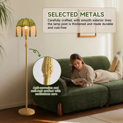 Retro Tassel Floor lamp with Dimmable Light