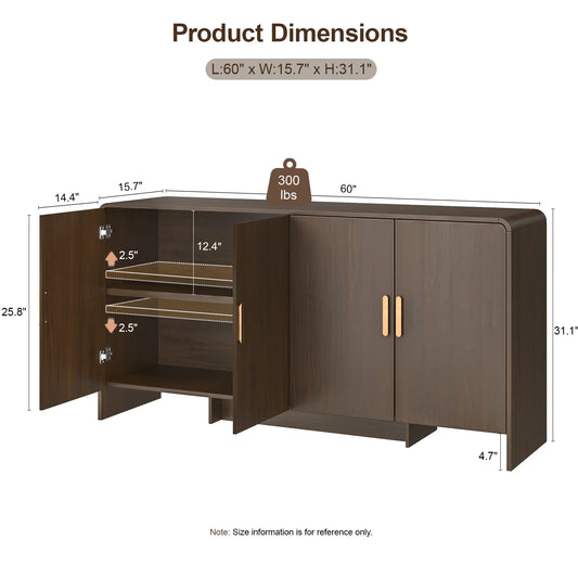 60" Sideboard Buffet with Storage